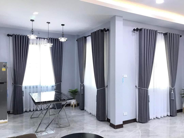 ผลงานติดตั้งผ้าม่านห้องนอนบ้านเดี่ยว