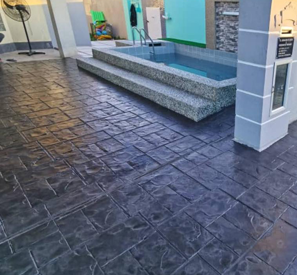 ทรายล้างหน้าบ้าน ตัวอย่างผลงานจริง ช่างทำพื้นหินขัด