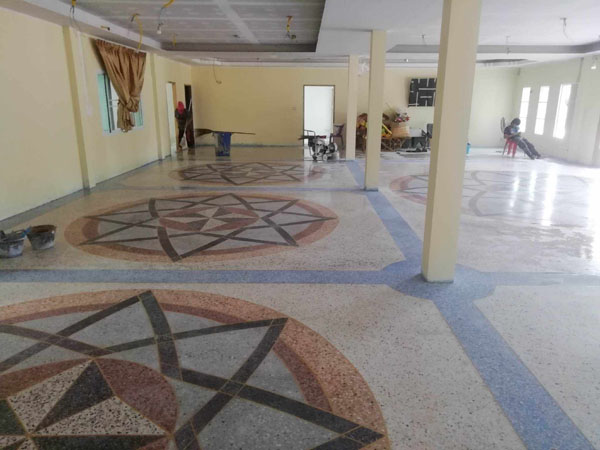 พื้นทรายล้าง ตัวอย่างผลงาน ช่างทำพื้น